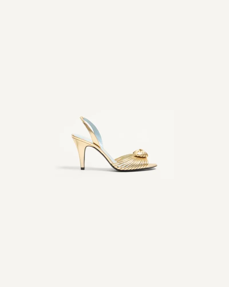 Valentino Garavani Royal Sandalen Aus Beschichtetem Nappaleder, 85 Mm Frau ANTIQUE BRASS Antique