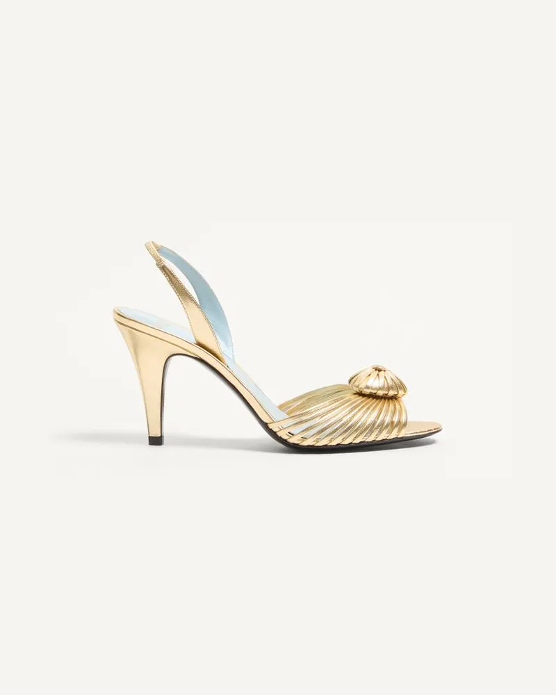 Valentino Garavani Coeur Royal Sandalen Aus Beschichtetem Nappaleder, 85 Mm Frau ANTIQUE BRASS Antique