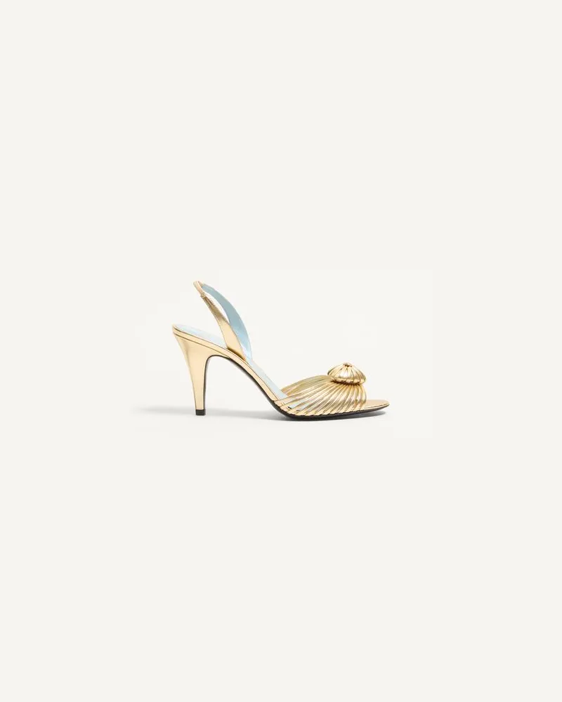 Valentino Garavani ROYAL SANDALEN AUS BESCHICHTETEM NAPPALEDER, 85 MM Frau ANTIQUE BRASS Antique