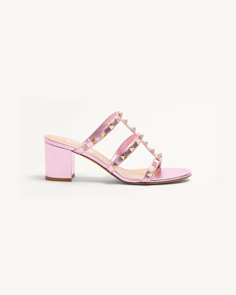 Valentino Garavani Rockstud Slide-Sandalen Aus Beschichtetem Nappa, 60 Mm Frau GIACINTO Giacinto