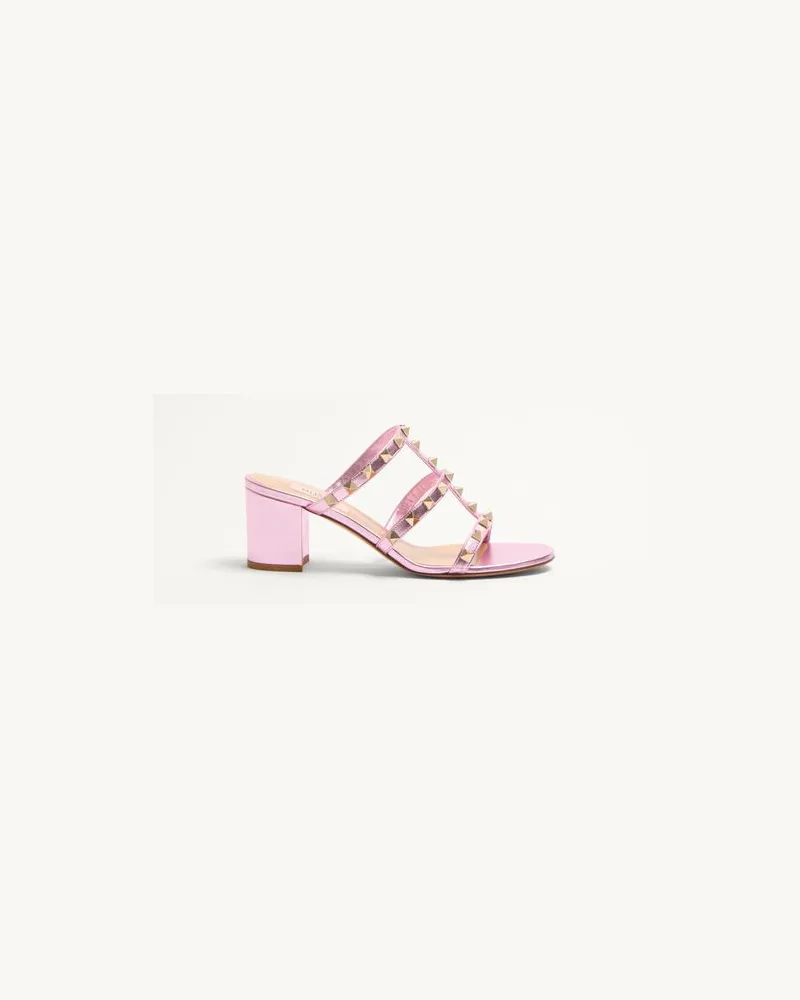 Valentino Garavani Rockstud Slide-Sandalen Aus Beschichtetem Nappa, 60 Mm Frau GIACINTO Giacinto