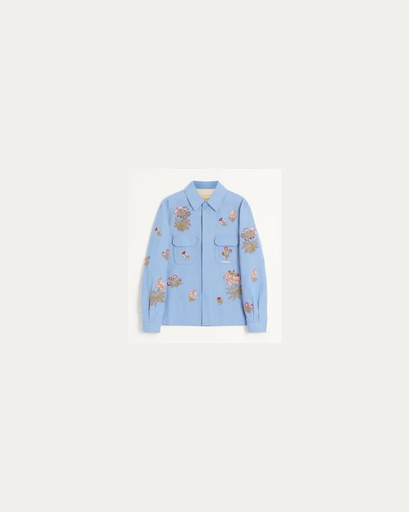 Valentino Garavani Shirt Aus Denim Mit Stickerei Mann DENIM Denim