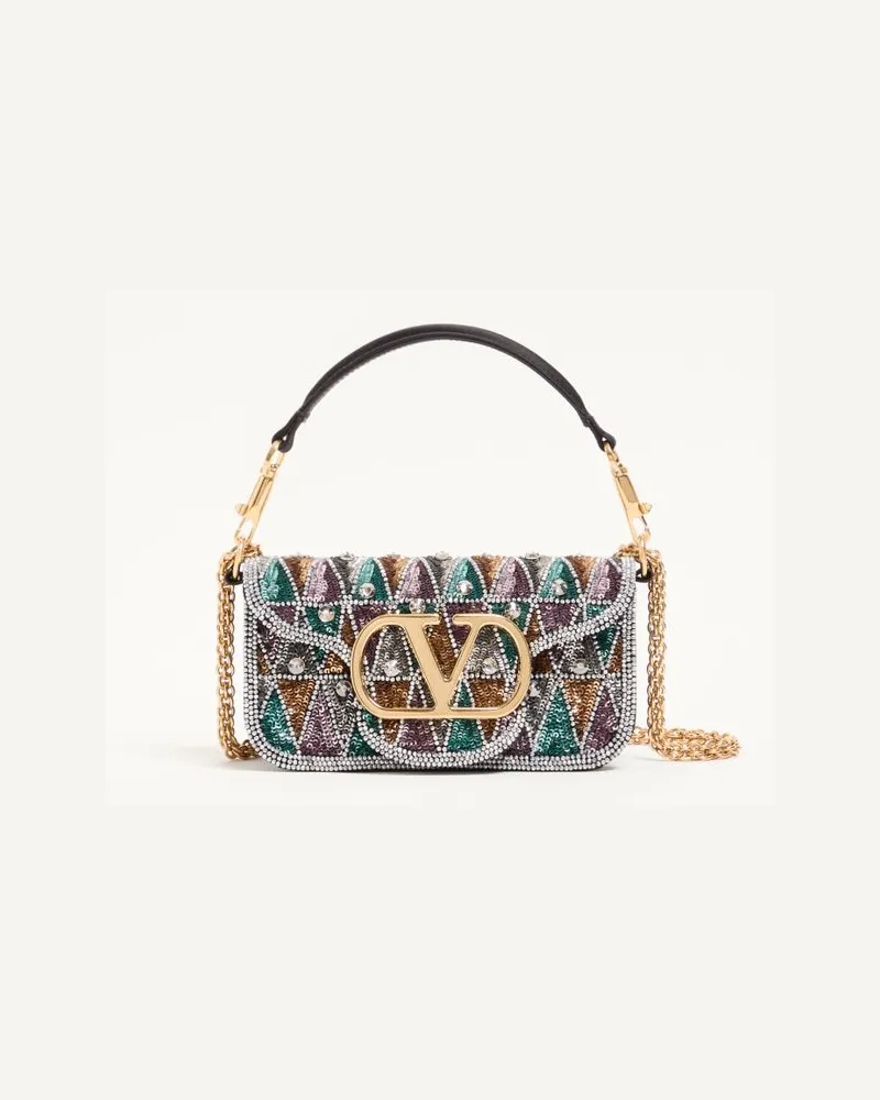 Valentino Garavani KLEINE GARAVANI LOCÒ BESTICKTE SCHULTERTASCHE Frau MULTICOLOR Multicolor