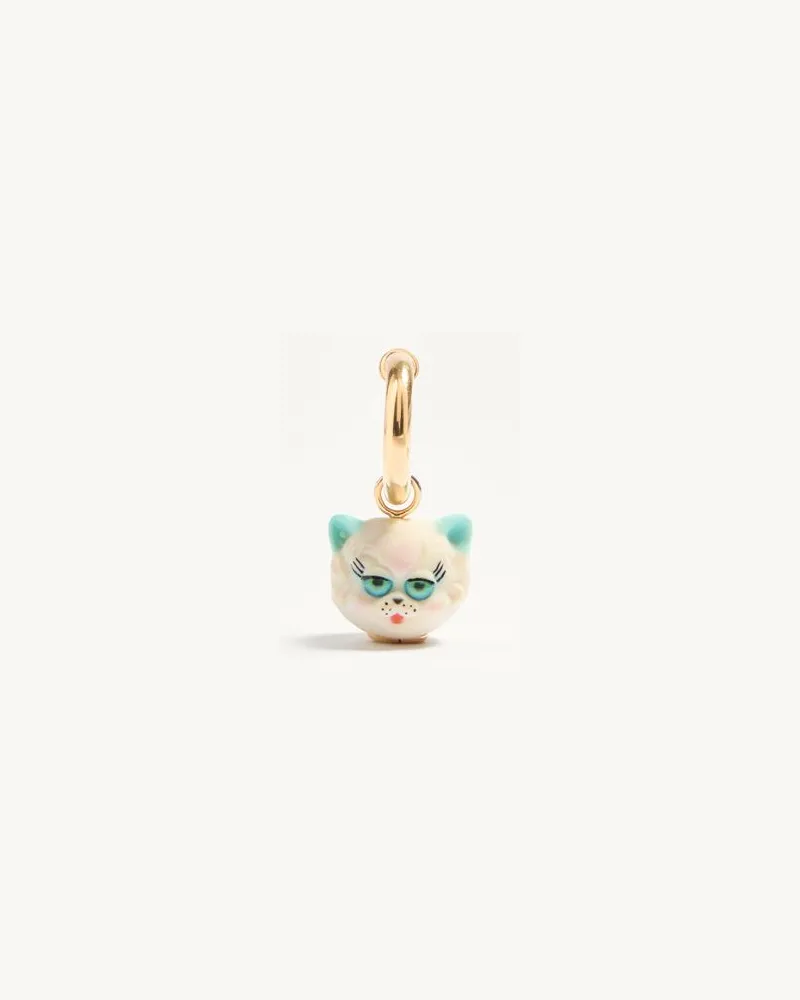 Valentino Garavani Valentino Le Chat De La Maison Mono Ohrring Aus Nylon Und Metall Mann GOLD/MEHRFARBIG Gold