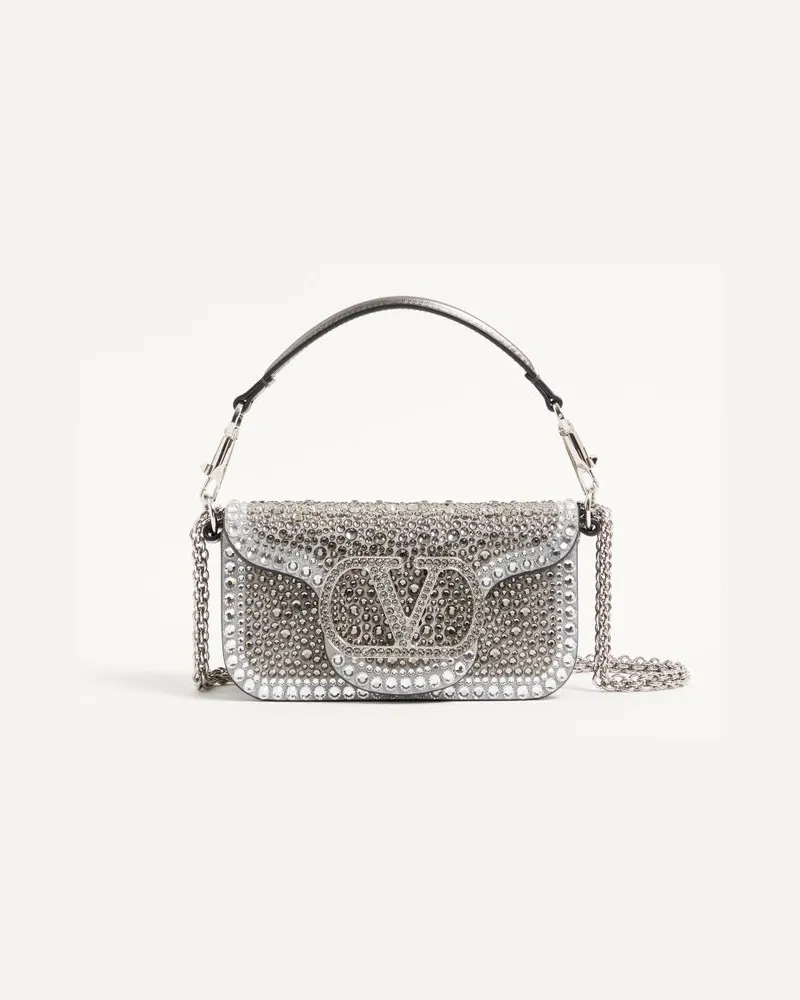 Valentino Garavani Kleine Valentino Garavani Locò Schultertasche mit Strasssteinen Frau CRYSTAL Crystal