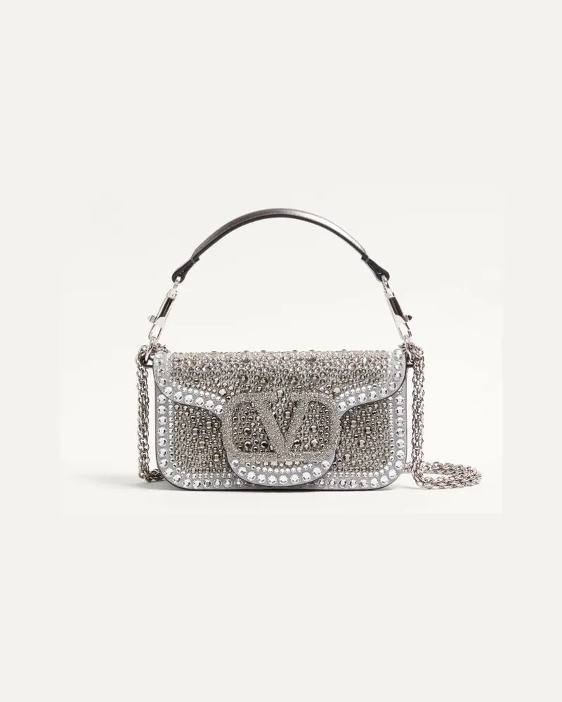 Valentino Garavani Kleine Valentino Garavani Locò Schultertasche Mit Strass Frau CRYSTAL Crystal