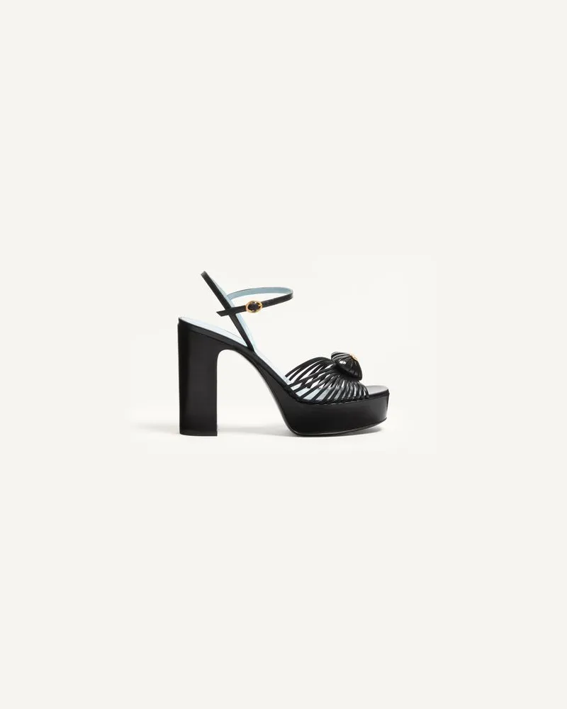 Valentino Garavani Coeur Royal Plateausandalen Aus Ziegenleder 115 Mm Frau SCHWARZ Schwarz