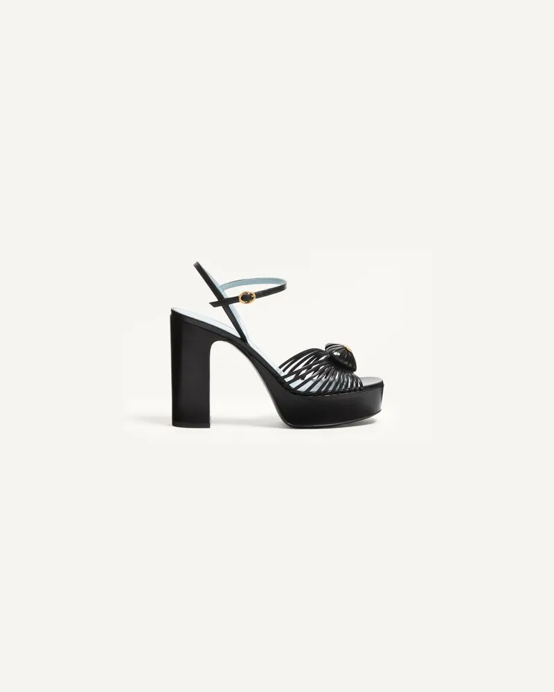 Valentino Garavani Sandal Royal Plateausandalen Aus Ziegenleder 115 Mm Frau SCHWARZ Schwarz