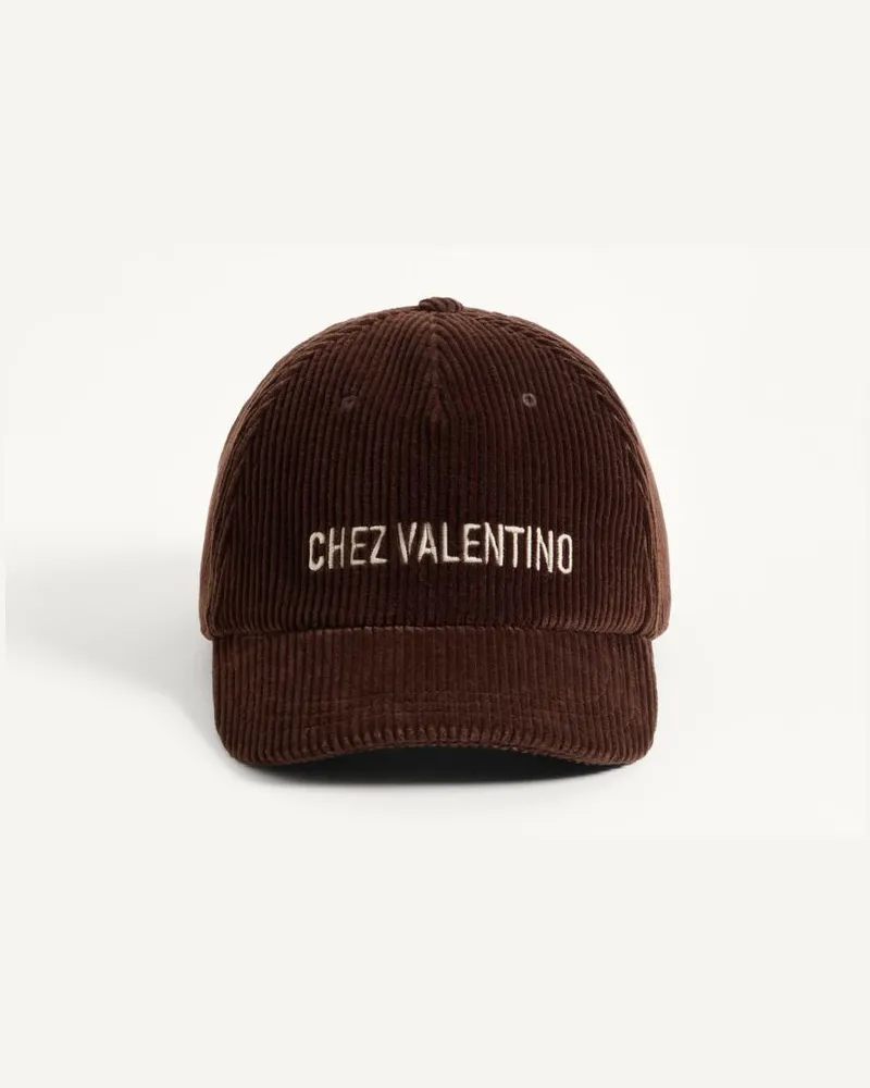 Valentino Garavani Chez Valentino Basecap Aus Samt Mit Stickerei Mann BRAUN Braun
