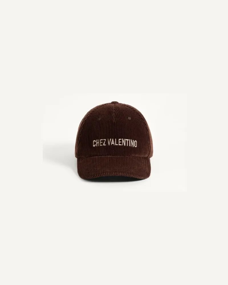 Valentino Garavani Chez Valentino Basecap Aus Samt Mit Stickerei Mann BRAUN Braun