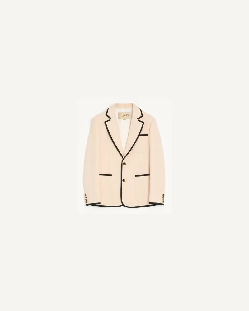 Valentino Garavani Valentino einreihige Wollgabardine-Jacke Mann CREME Creme