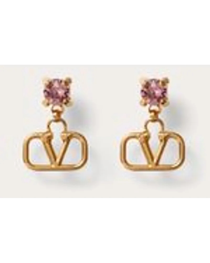 Valentino Garavani Ohrringe Vlogo Signature Aus Metall Mit Swarovski®-Kristallen Frau GOLD/ROSA Gold