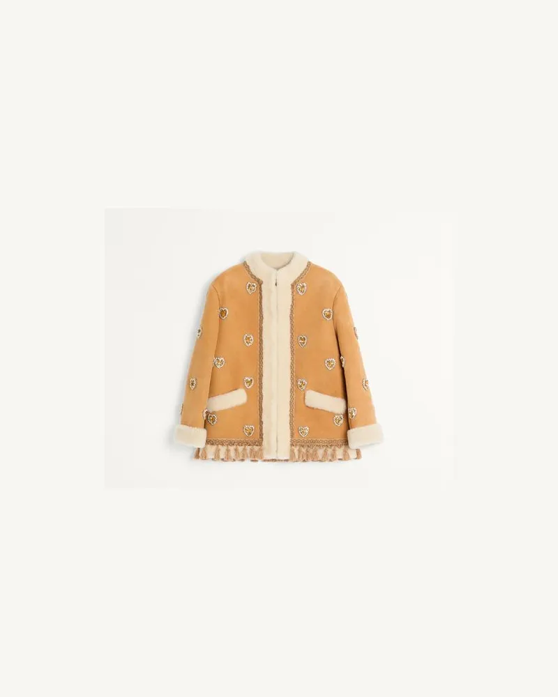 Valentino Garavani Besticktes Schafsfell Frau BEIGE Beige