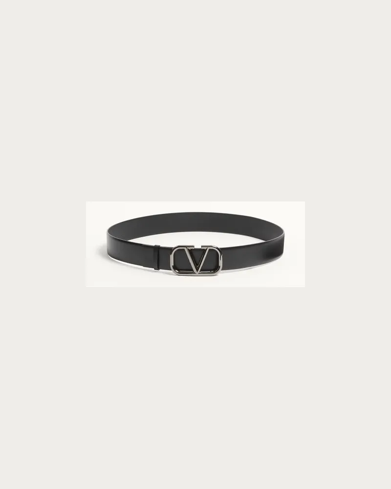 Valentino Garavani Gürtel Vlogo Signature Aus Kalbsleder 40 Mm Mann SCHWARZ Schwarz