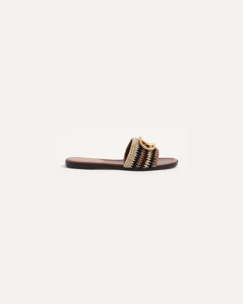 Valentino Garavani Vlogo Signature Slide-Sandalen Mit Crochet-Stickerei Frau MULTICOLOR Multicolor