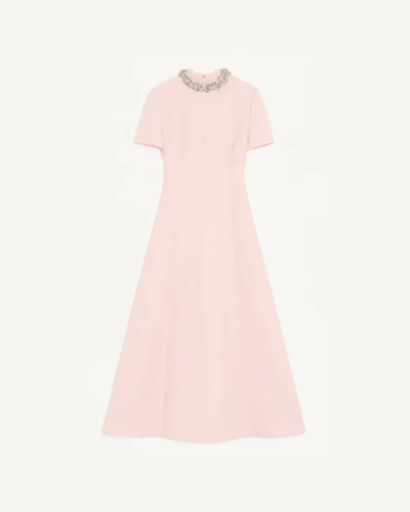 Valentino Garavani MIDIKLEID AUS CREPE COUTURE MIT STICKEREI Frau ROSA/SILBER Rosa
