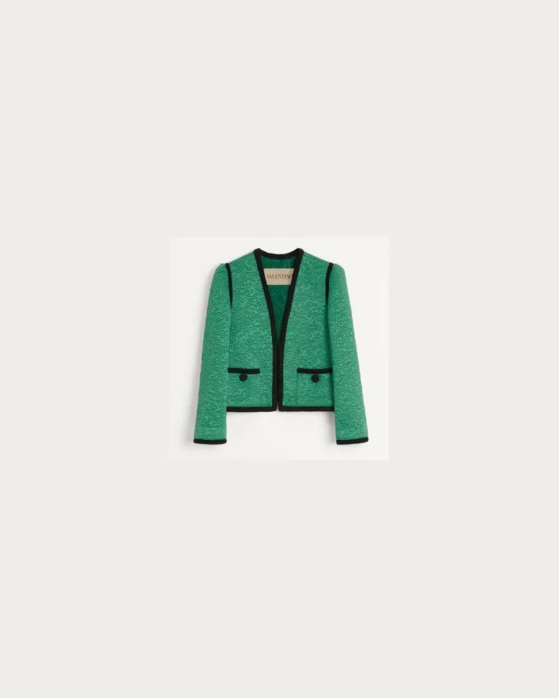 Valentino Garavani Jacke Aus Apres L'Hiver Floral Matelassé Frau GRÜN Grün