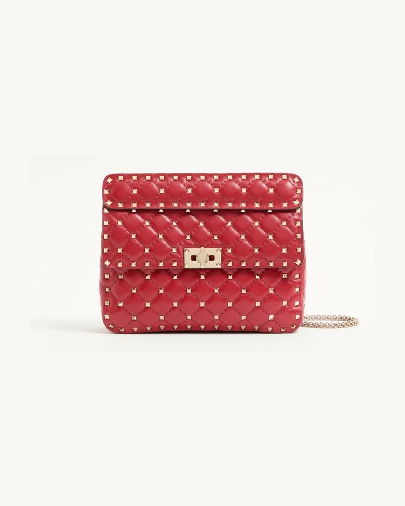 Valentino Garavani Mittelgrosse Tasche Rockstud Spike Aus Nappaleder Frau ROSSO V Rosso