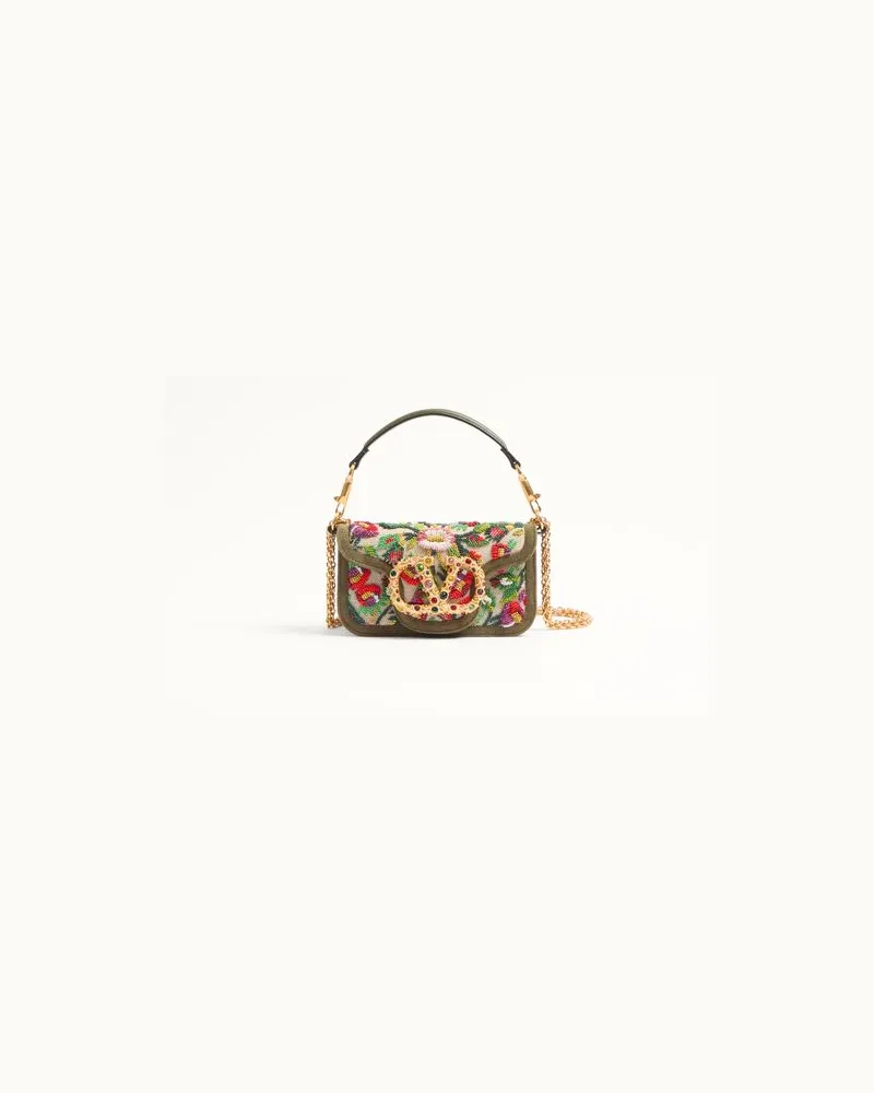 Valentino Garavani Valentino Garavani Locò Kleine Bestickte Schultertasche Mit Schmucklogo Frau NATUR/MEHRFARBIG Natur