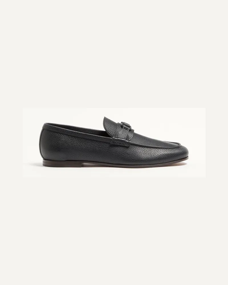 Valentino Garavani VLogo Signature Loafer aus Hirschleder Mann SCHWARZ Schwarz
