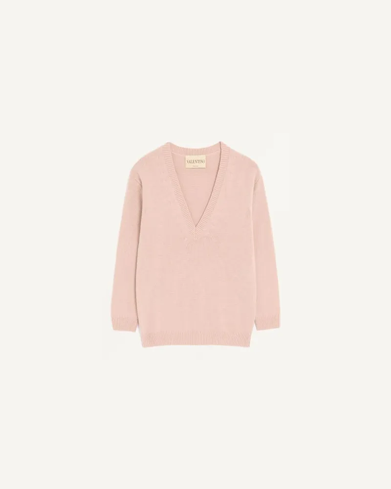 Valentino Garavani PULLOVER AUS KASCHMIR Frau POUDRE Poudre