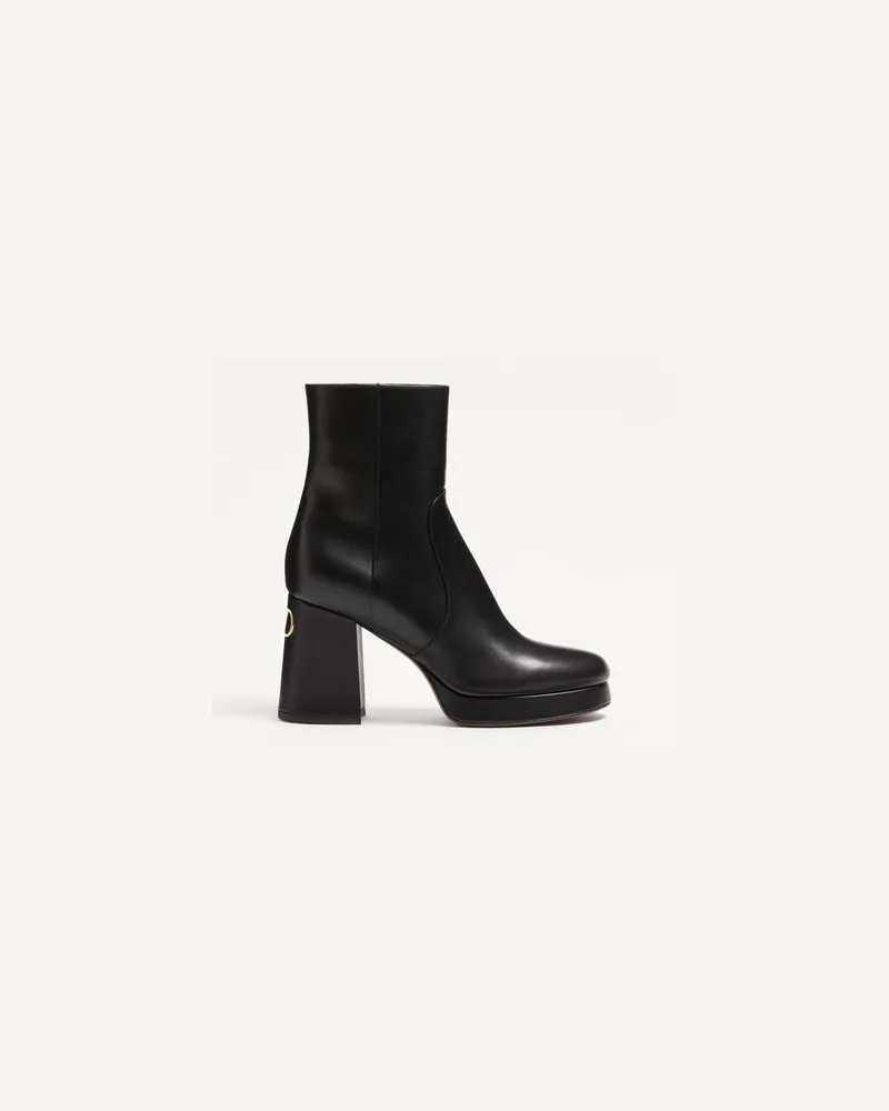 Valentino Garavani Fawcette Plateau-Stiefeletten aus Kalbsleder, 90 mm Frau SCHWARZ Schwarz