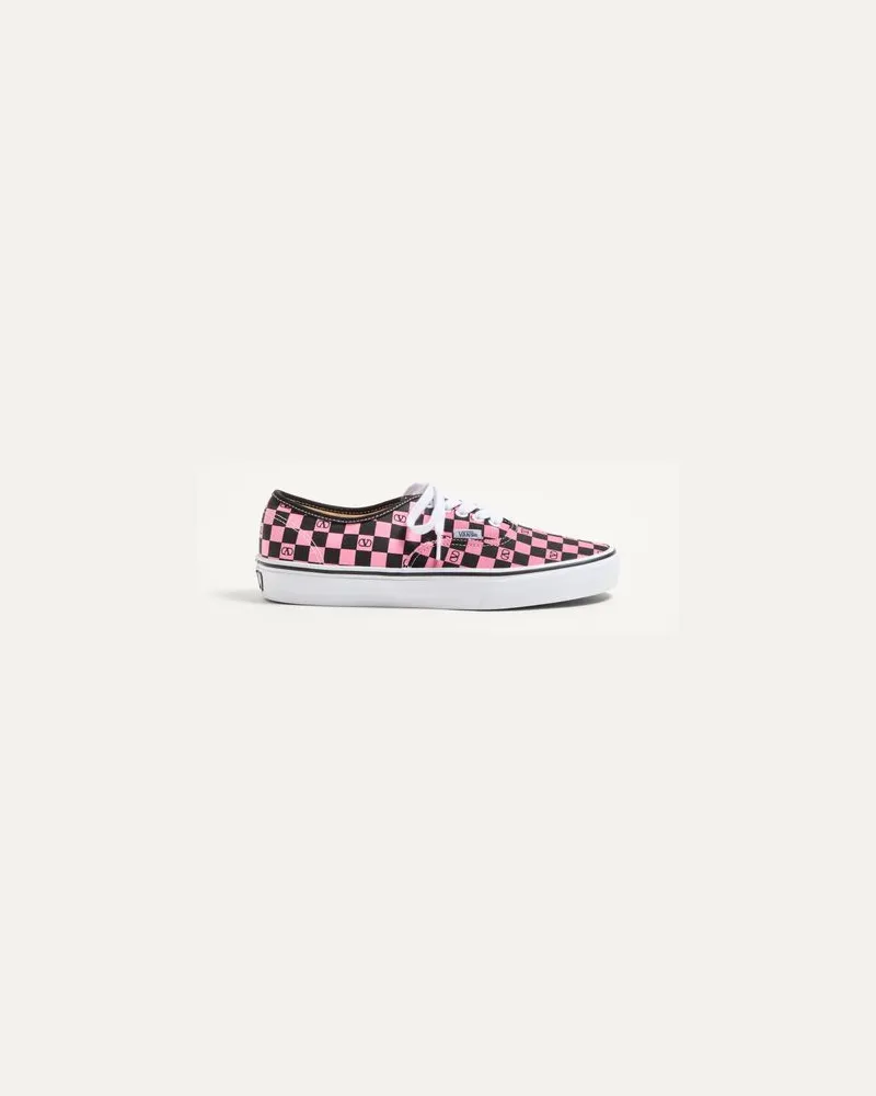 Valentino Garavani Valentino Garavani And Vans Low-Top-Sneaker aus Stoff mit VLogo-Schachbrettmuster Mann PINK ORCHID/SCHWARZ Pink