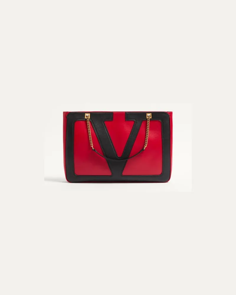 Valentino Garavani Valentino Garavani Viva Superstar Mittelgrosser Shopper Aus Nappaleder Frau ROT/SCHWARZ Rot