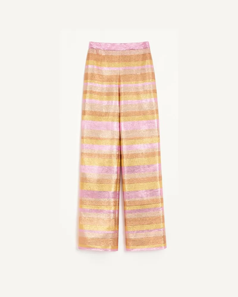 Valentino Garavani Lumiere Nocturne Barré Lurex-Hose Frau ROSÉGOLD Roségold