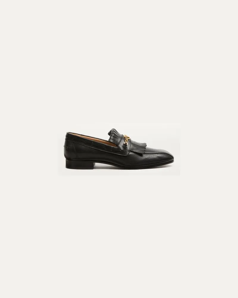 Valentino Garavani Vlogo Signature Loafer Aus Ziegenleder Mit Fransen Mann SCHWARZ Schwarz