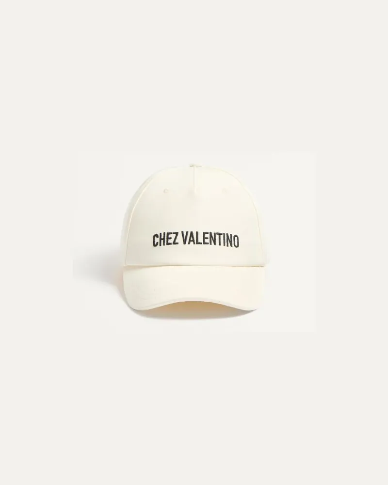 Valentino Garavani Chez Valentino Basecap Aus Baumwolle Frau SCHWARZ/ELFENBEIN Schwarz