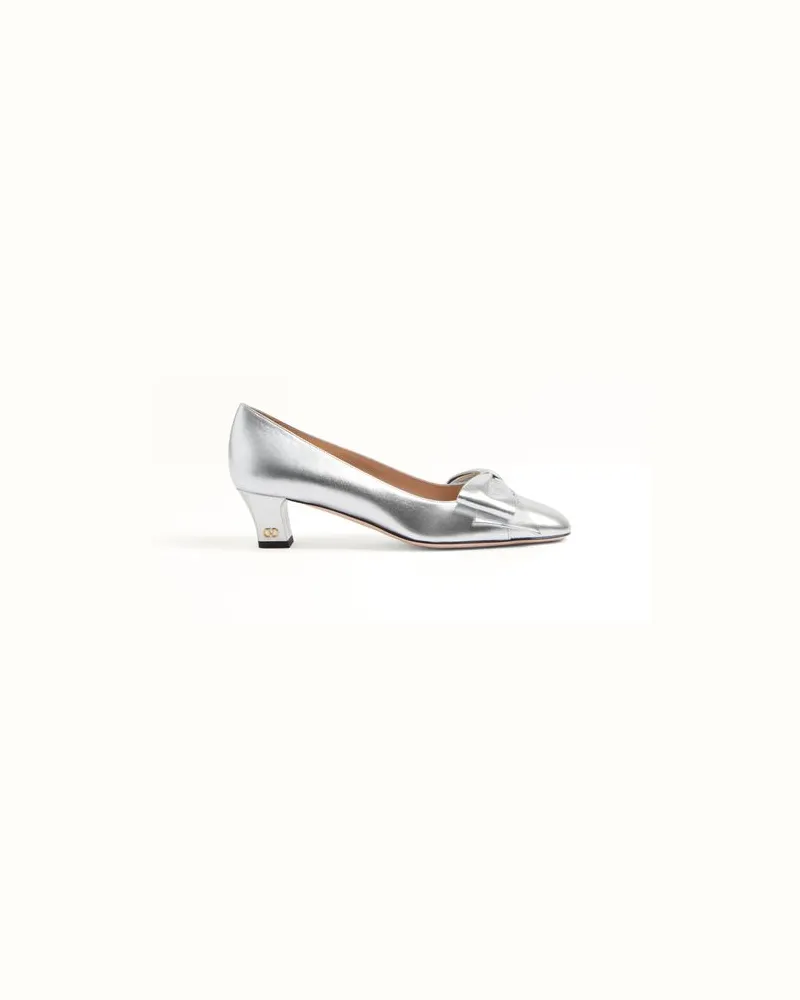 Valentino Garavani Bowow Pumps Aus Laminiertem Nappaleder 45 Mm Frau SILBER Silber