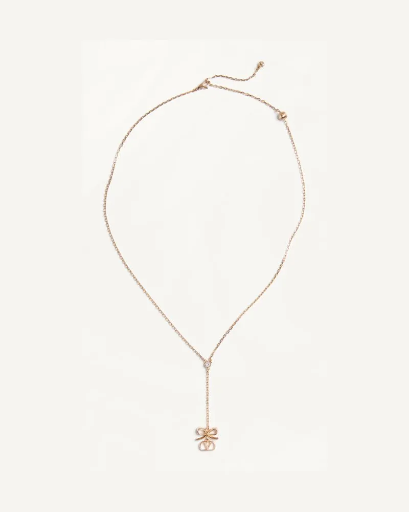 Valentino Garavani Valentino VLogo Floc Halskette aus Metall mit Swarovski-Kristallen Frau GOLD/CRYSTAL Gold
