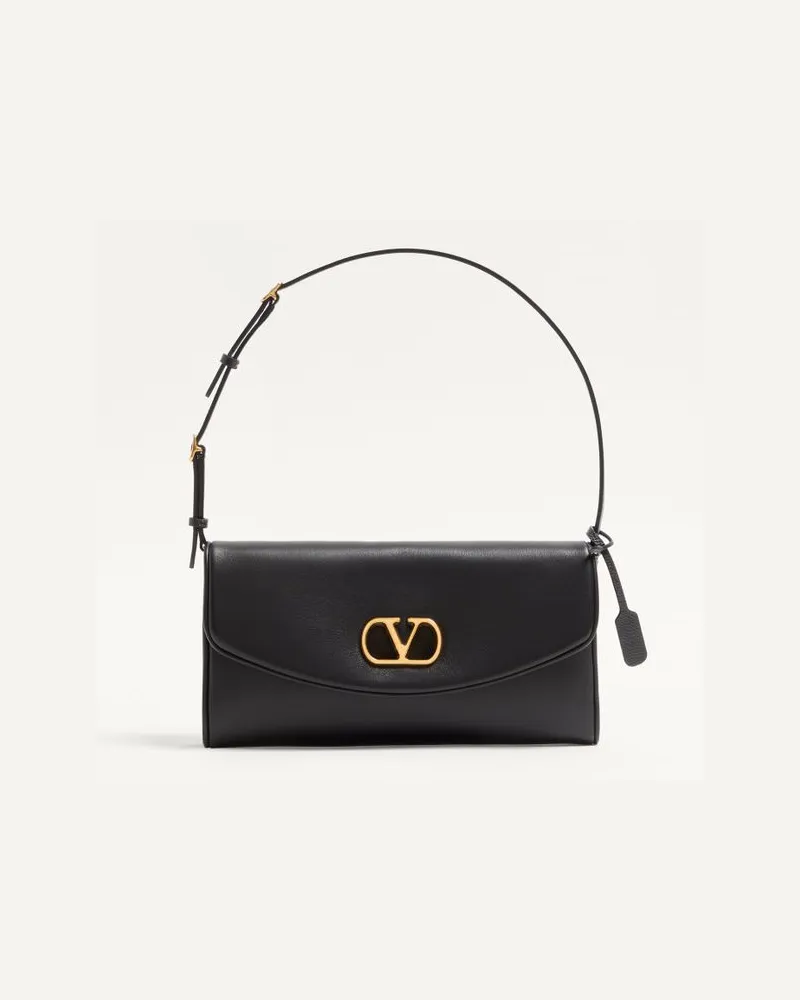 Valentino Garavani Kleine Valentino Garavani DeVain Schultertasche aus Nappaleder Frau SCHWARZ Schwarz