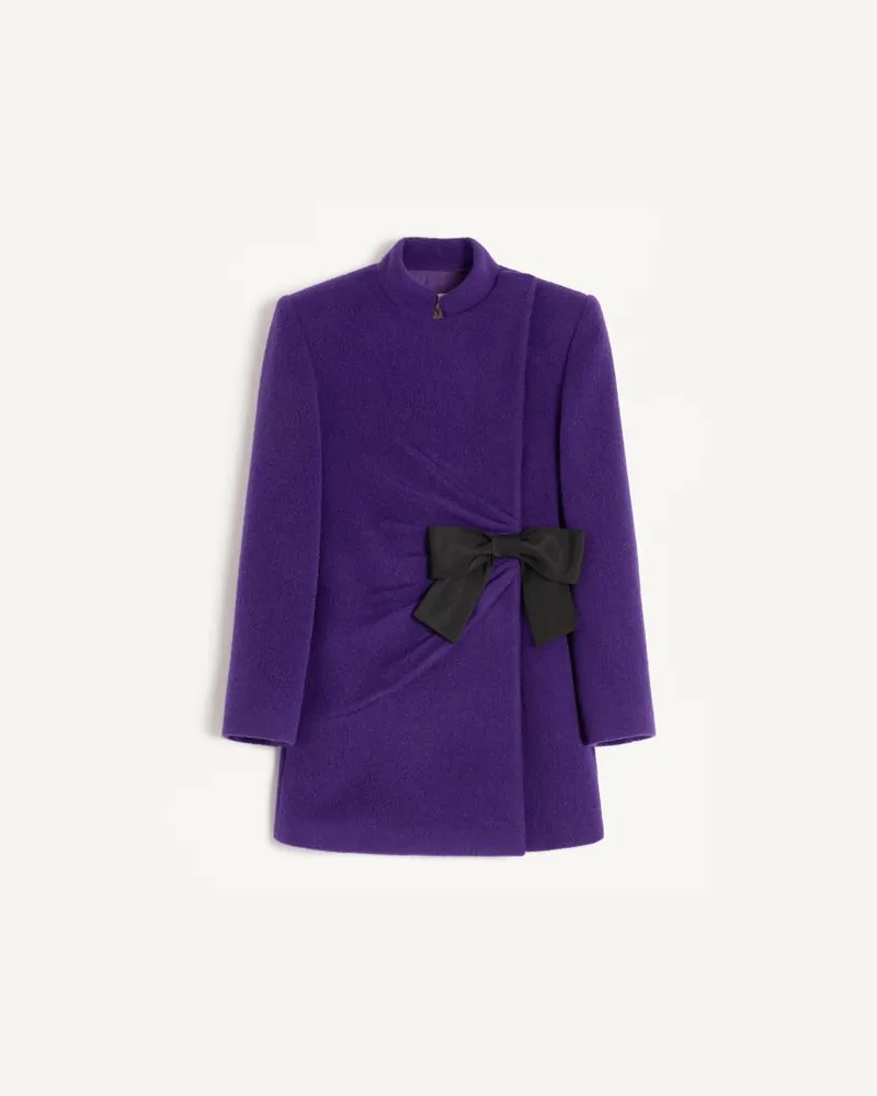 Valentino Garavani Cabanjacke Aus Velours Mit Faille-Schleife Frau VIOLETT/SCHWARZ Violett