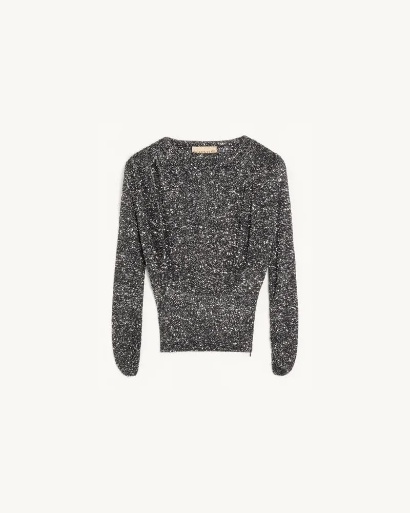 Valentino Garavani Pullover Aus Sequin Thread Frau SCHWARZ/SILBER Schwarz