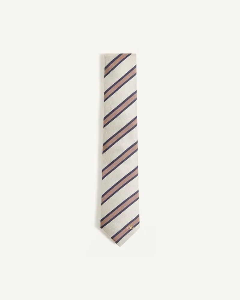 Valentino Garavani Regiment-Jacquard Seidenkrawatte Mann WEISS/BLAU Weiss