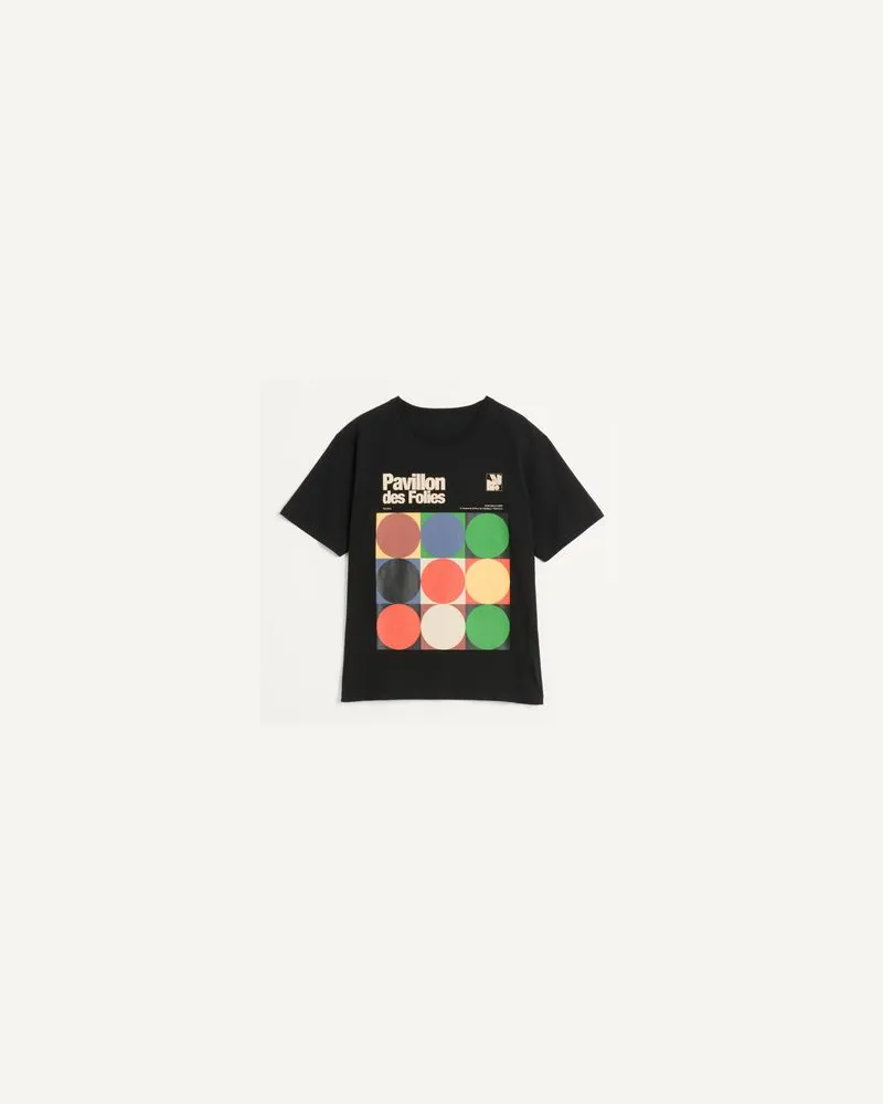 Valentino Garavani T-Shirt Aus Baumwolle Mit Pavillon Des Folies Print Mann SCHWARZ Schwarz