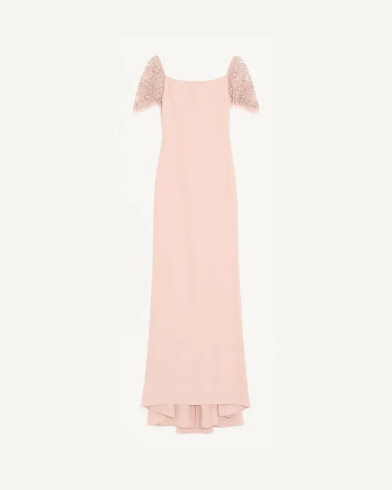 Valentino Garavani LANGES BESTICKTES KLEID AUS CADY COUTURE Frau ROSA Rosa