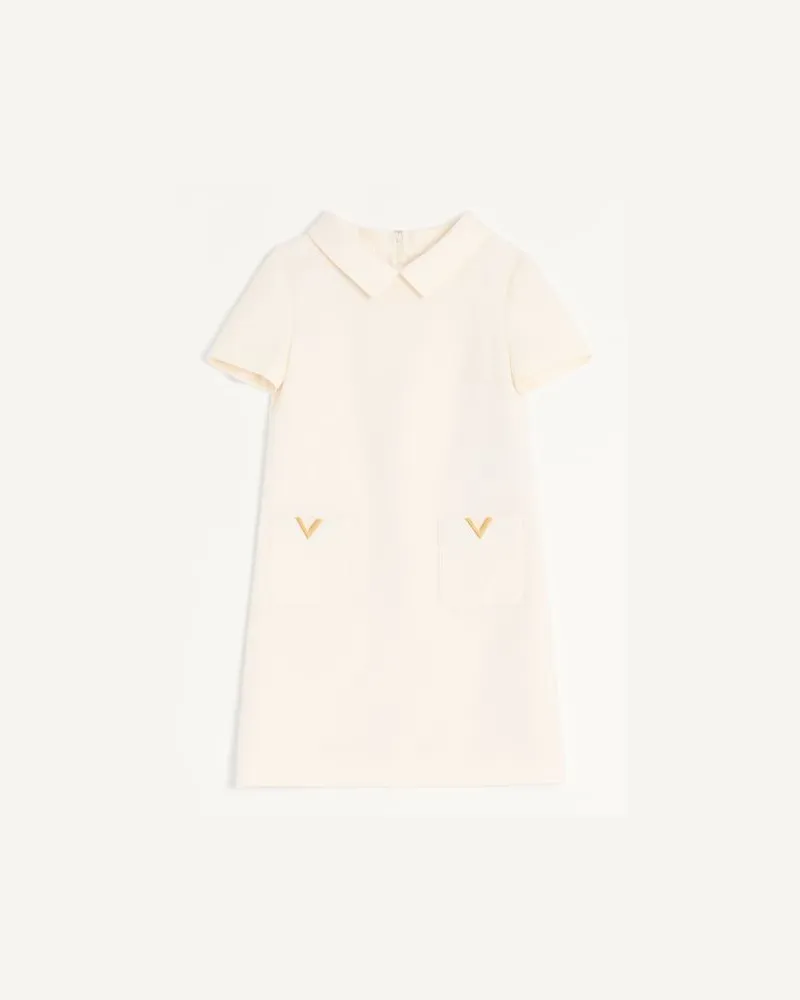 Valentino Garavani Kurzes Crepe Couture Kleid Frau ELFENBEIN Elfenbein