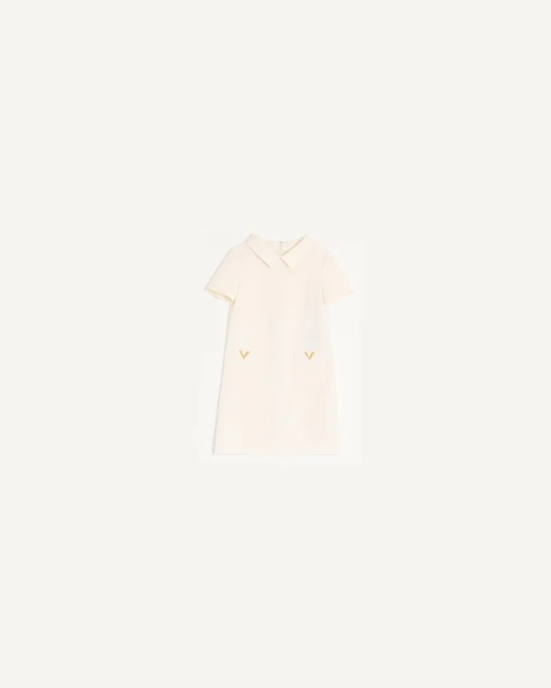 Valentino Garavani Kurzes Crepe Couture Kleid Frau ELFENBEIN Elfenbein