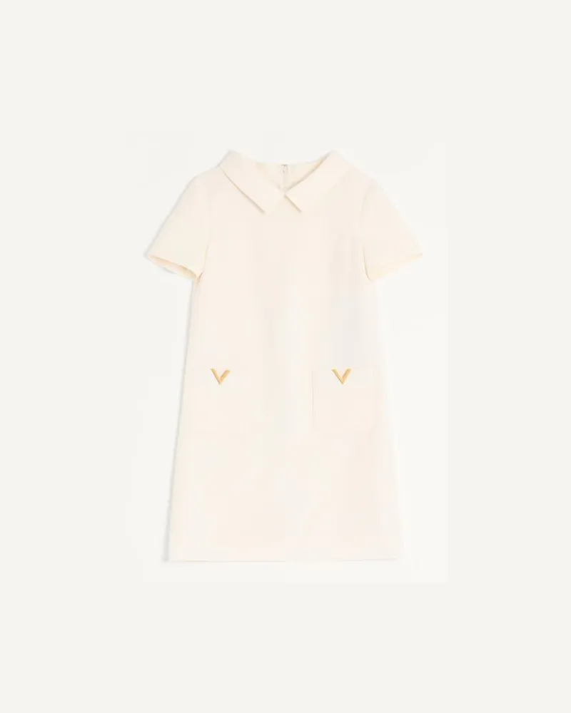 Valentino Garavani Kurzes Crepe Couture Kleid Frau ELFENBEIN Elfenbein