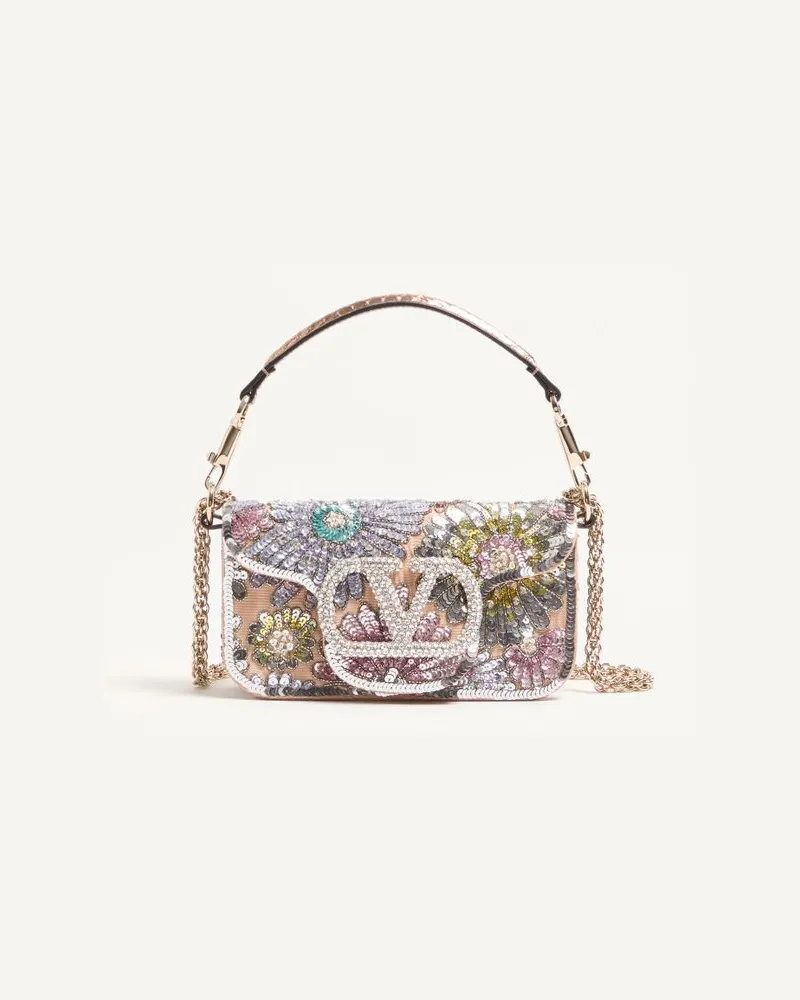 Valentino Garavani Valentino Garavani Locò Kleine Bestickte Schultertasche Mit Schmucklogo Frau MULTICOLOR Multicolor