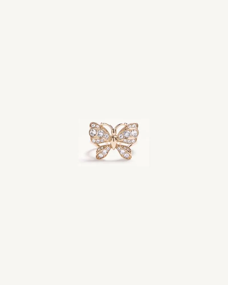 Valentino Garavani Flutterby-Ring Aus Metall Und Swarovski-Kristall Frau PLATIN/CRYSTAL Platin