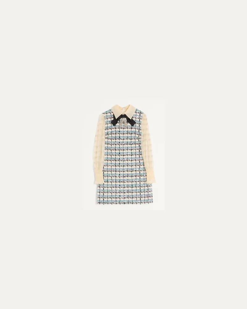 Valentino Garavani Kurzes Kleid Aus Tweed Mit Paillettenstickerei Frau MULTICOLOR Multicolor
