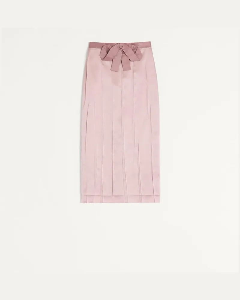 Valentino Garavani Rock Aus Satin Mit Schleife Aus Taft Frau MAUVE Mauve