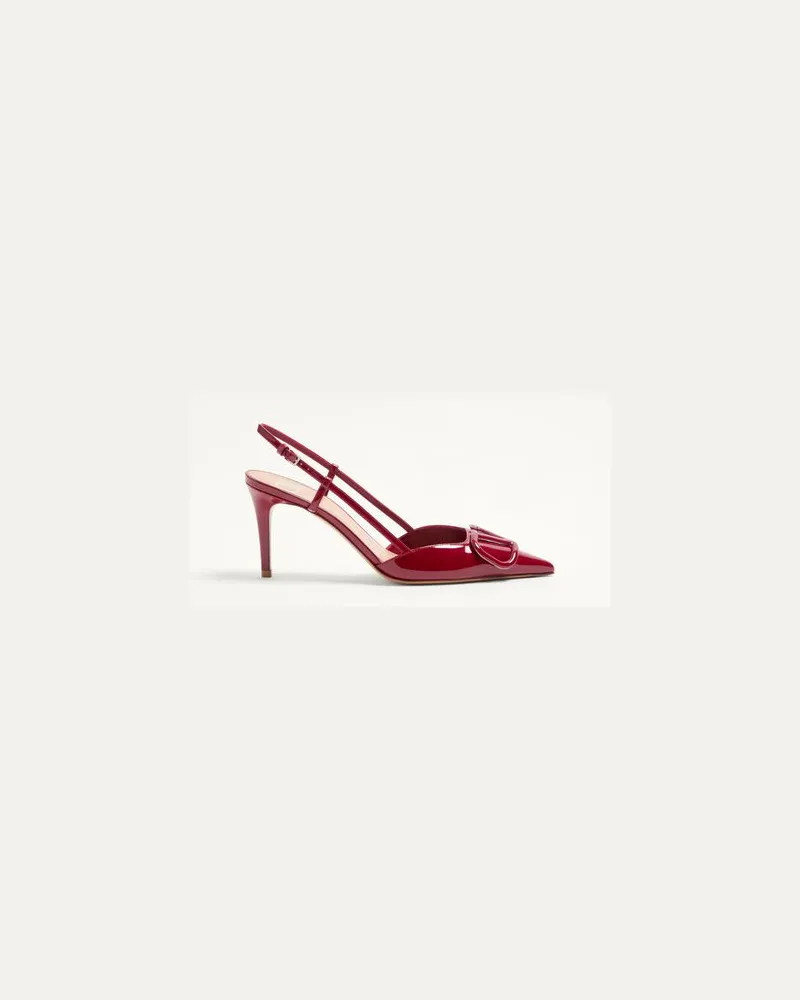 Valentino Garavani Slingback-Pumps Vlogo Signature Aus Lackleder Mit 80 Mm-Absatz Frau DUNKELROT Dunkelrot