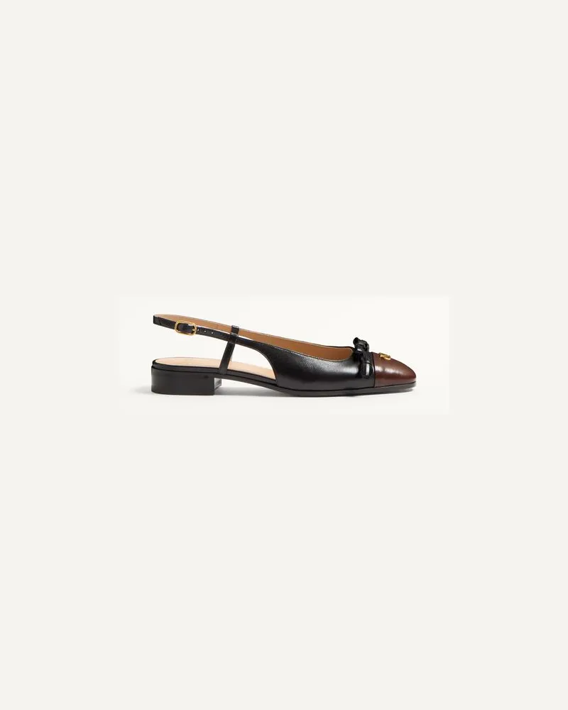 Valentino Garavani Valet Du Roi Slingback-Ballerinas Aus Ziegenleder 25 Mmm Frau SCHWARZ/KAFFEE Schwarz