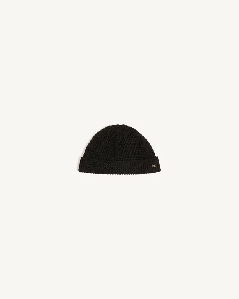 Valentino Garavani Beanie-Mütze aus Baumwolle Frau SCHWARZ Schwarz