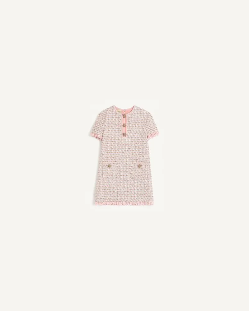 Valentino Garavani Kurzes Kleid Aus Besticktem Ribbon-Tweed Frau MULTICOLOR Multicolor